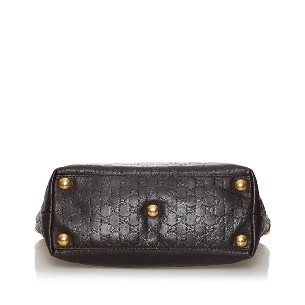 グッチ グッチシマ ヒステリア スタッズ クレストチャーム トートバッグ 207291 ブラウン レザー レディース GUCCI 【中古】