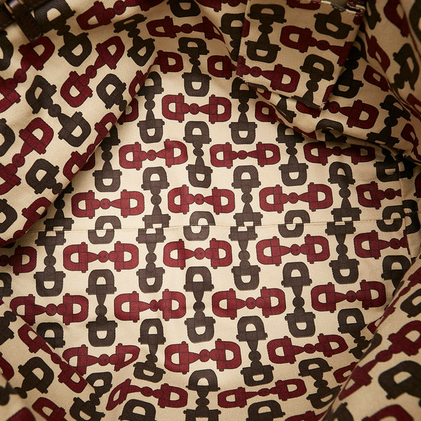 グッチ グッチシマ ヒステリア スタッズ クレストチャーム トートバッグ 207291 ブラウン レザー レディース GUCCI 【中古】