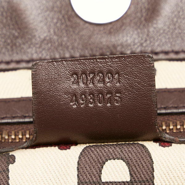 グッチ グッチシマ ヒステリア スタッズ クレストチャーム トートバッグ 207291 ブラウン レザー レディース GUCCI 【中古】