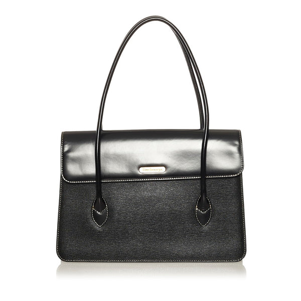 バーバリー ノバチェック シャドーホース ハンドバッグ ブラック レザー レディース BURBERRY 【中古】