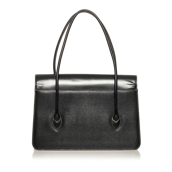 バーバリー ノバチェック シャドーホース ハンドバッグ ブラック レザー レディース BURBERRY 【中古】