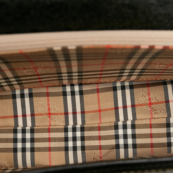バーバリー ノバチェック シャドーホース ハンドバッグ ブラック レザー レディース BURBERRY 【中古】
