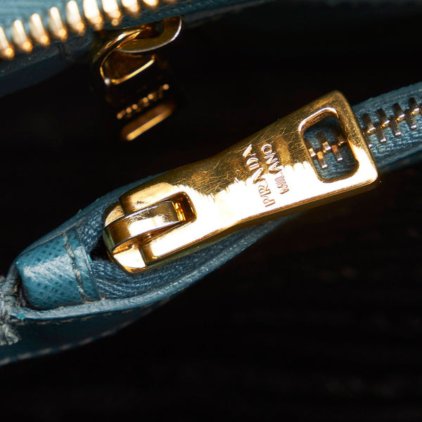 プラダ サフィアーノ ハンドバッグ ショルダーバッグ 2WAY BL0837 アニスグリーン レザー レディース PRADA 【中古】