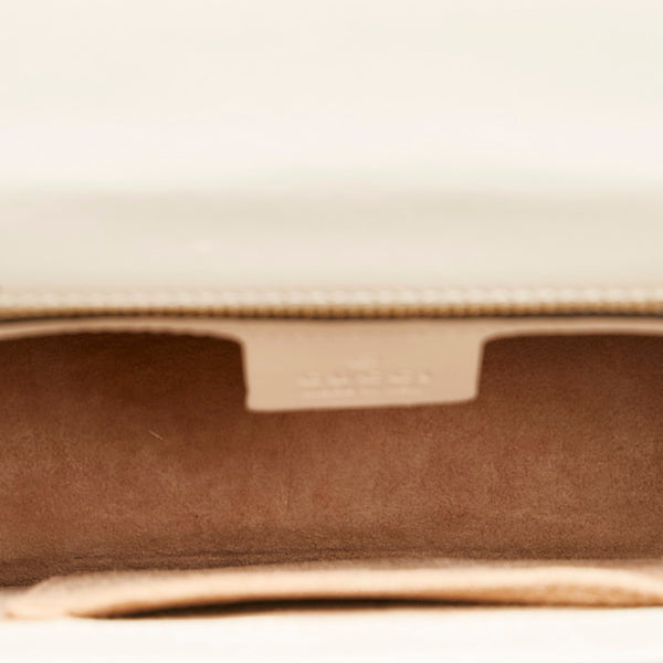 グッチ シェリーライン シルヴィ スモール ショルダーバッグ 421882 アイボリー ホワイト レザー キャンバス レディース GUCCI 【中古】