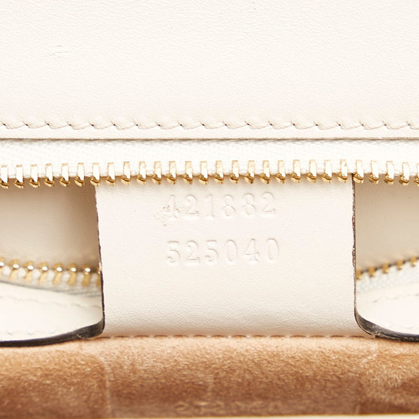 グッチ シェリーライン シルヴィ スモール ショルダーバッグ 421882 アイボリー ホワイト レザー キャンバス レディース GUCCI 【中古】