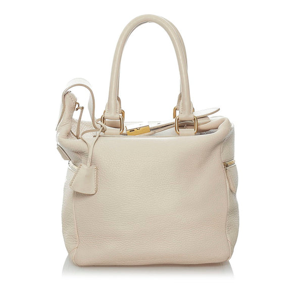 セリーヌ ハンドバッグ ベージュ レザー レディース CELINE 【中古】