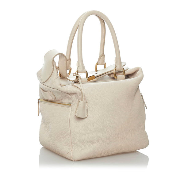 セリーヌ ハンドバッグ ベージュ レザー レディース CELINE 【中古】