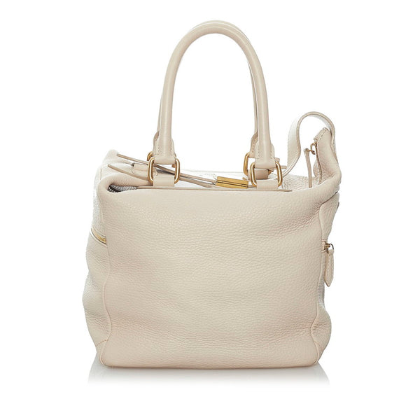 セリーヌ ハンドバッグ ベージュ レザー レディース CELINE 【中古】