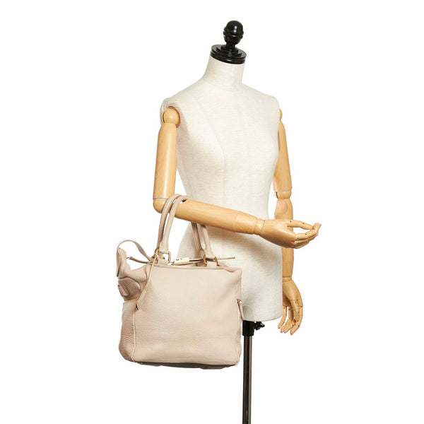 セリーヌ ハンドバッグ ベージュ レザー レディース CELINE 【中古】