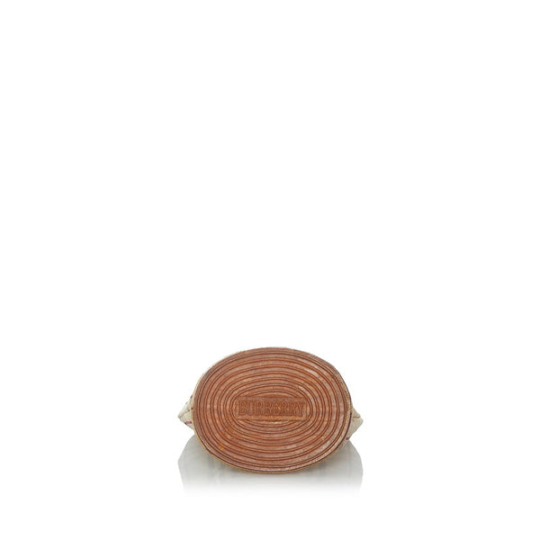 バーバリー ノバチェック ハンドバッグ ベージュ キャンバス レディース BURBERRY 【中古】