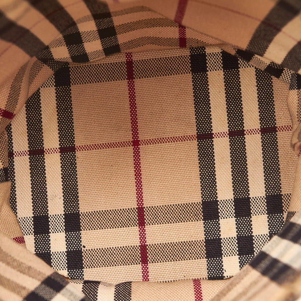バーバリー ノバチェック ハンドバッグ ベージュ キャンバス レディース BURBERRY 【中古】