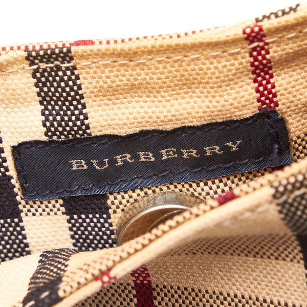 バーバリー ノバチェック ハンドバッグ ベージュ キャンバス レディース BURBERRY 【中古】