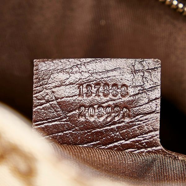 グッチ GGキャンバス ホースビット シェリーライン ワンショルダー 137388 ブラウン キャンバス レザー レディース GUCCI 【中古】