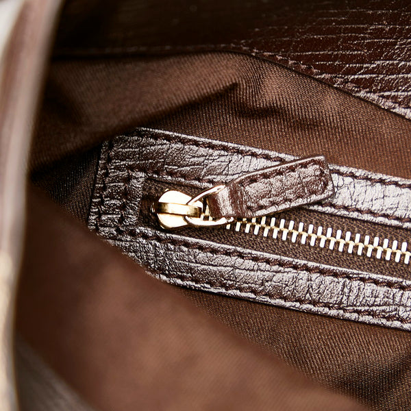 グッチ GGキャンバス ホースビット シェリーライン ワンショルダー 137388 ブラウン キャンバス レザー レディース GUCCI 【中古】