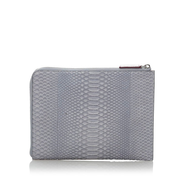 エム シー エム クラッチバッグ ライトブルー パイソン メンズ MCM 【中古】