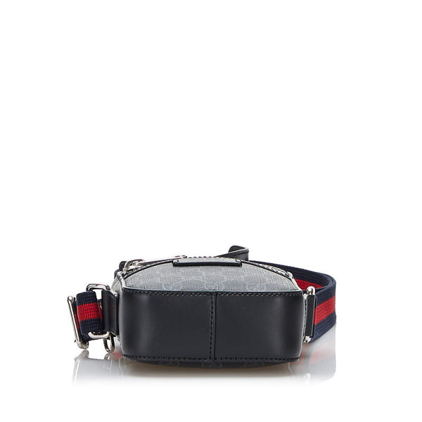 グッチ GGスプリーム シェリーライン 斜め掛け ショルダーバッグ 598103 ブラック PVC レザー レディース GUCCI 【中古】