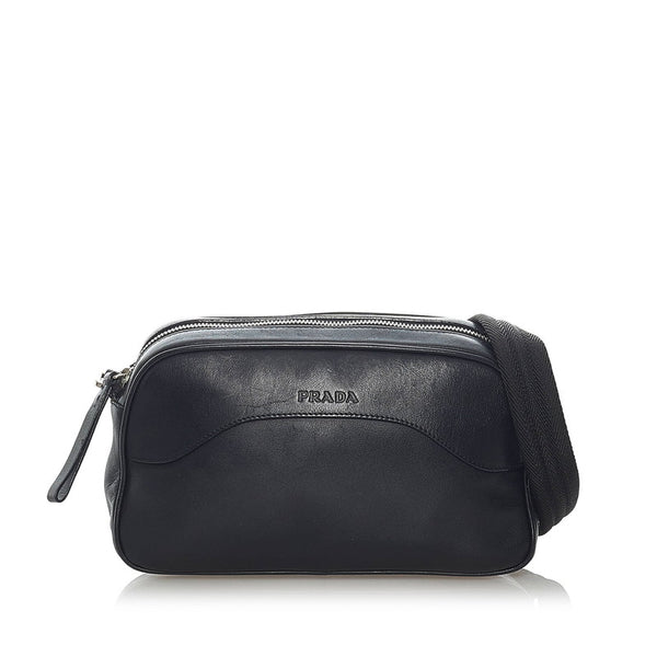 プラダ ワンショルダーバッグ ブラック レザー レディース PRADA 【中古】