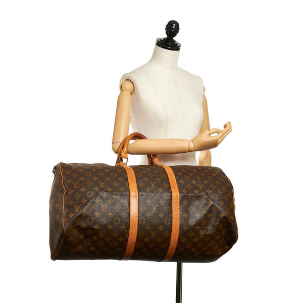 ルイ ヴィトン モノグラム キーポル55 ボストンバッグ M41424 ブラウン PVC レザー レディース LOUIS VUITTON 【中古】