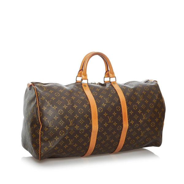 ルイ ヴィトン モノグラム キーポル55 ボストンバッグ M41424 ブラウン PVC レザー レディース LOUIS VUITTON 【中古】