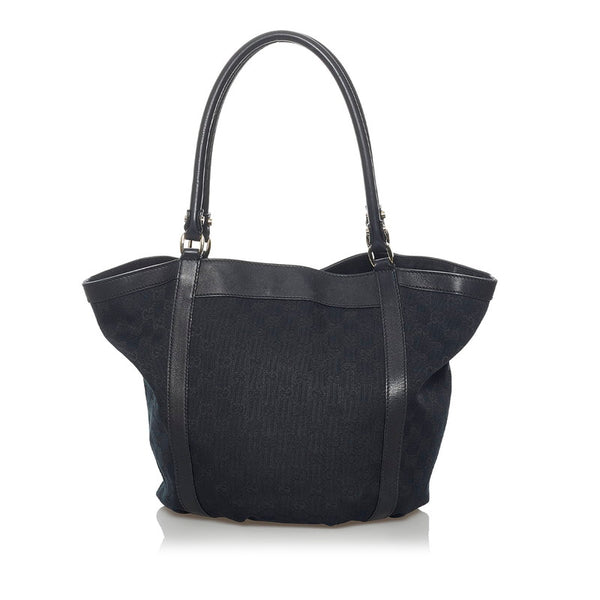 グッチ GGキャンバス アビー ハンドバッグ トートバッグ 211982 ブラック キャンバス レザー レディース GUCCI 【中古】