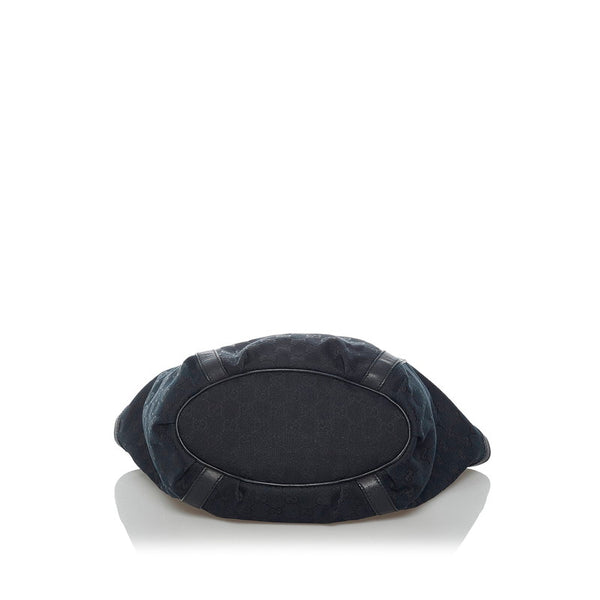 グッチ GGキャンバス アビー ハンドバッグ トートバッグ 211982 ブラック キャンバス レザー レディース GUCCI 【中古】