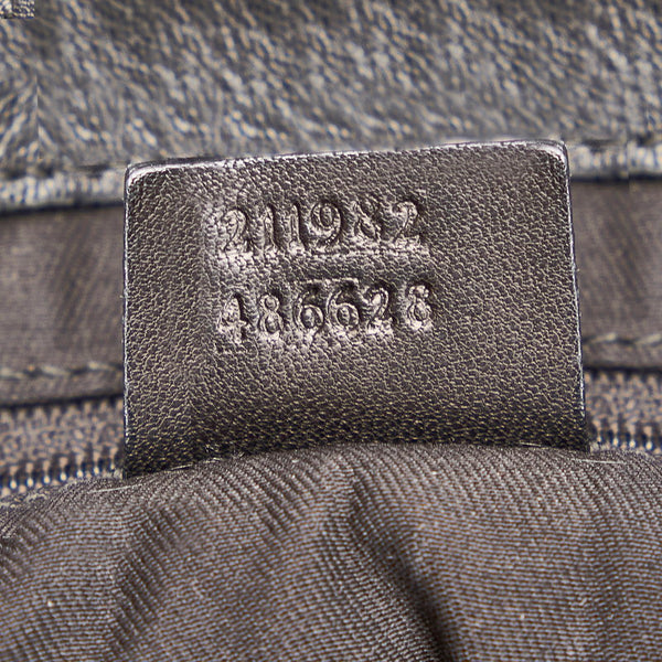 グッチ GGキャンバス アビー ハンドバッグ トートバッグ 211982 ブラック キャンバス レザー レディース GUCCI 【中古】