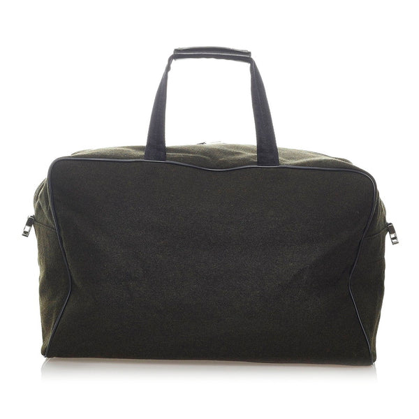 プラダ ボストンバッグ ショルダーバッグ 2WAY カーキ ダークグレー ウール ナイロン レザー メンズ PRADA 【中古】