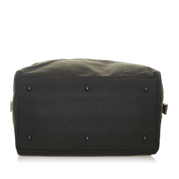 プラダ ボストンバッグ ショルダーバッグ 2WAY カーキ ダークグレー ウール ナイロン レザー メンズ PRADA 【中古】