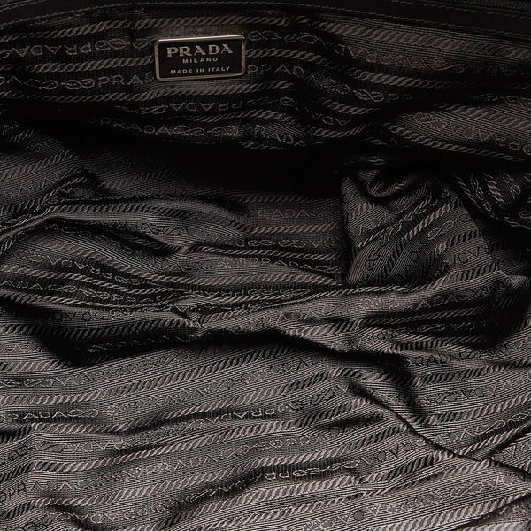 プラダ ボストンバッグ ショルダーバッグ 2WAY カーキ ダークグレー ウール ナイロン レザー メンズ PRADA 【中古】