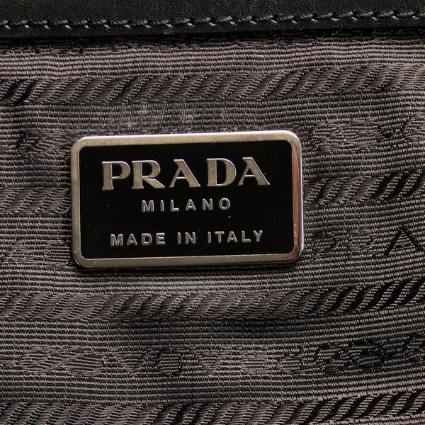 プラダ ボストンバッグ ショルダーバッグ 2WAY カーキ ダークグレー ウール ナイロン レザー メンズ PRADA 【中古】