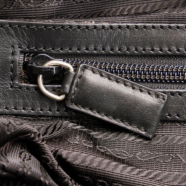 プラダ ボストンバッグ ショルダーバッグ 2WAY カーキ ダークグレー ウール ナイロン レザー メンズ PRADA 【中古】