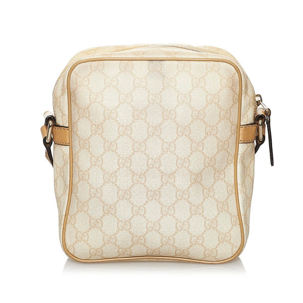 グッチ GGスプリーム 233268 アイボリー ベージュ PVC レザー 斜め掛け ショルダーバッグ レディース GUCCI 【中古】