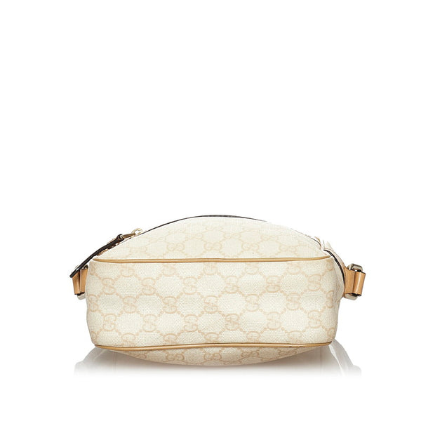 グッチ GGスプリーム 233268 アイボリー ベージュ PVC レザー 斜め掛け ショルダーバッグ レディース GUCCI 【中古】