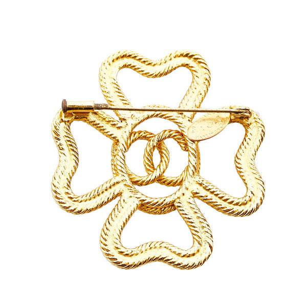 シャネル ヴィンテージ ココマーク クローバー ブローチ ゴールド メッキ レディース CHANEL 【中古】
