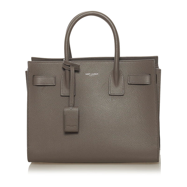 サンローラン サックドジュール ハンドバッグ 421863 グレー レザー レディース SAINT LAURENT 【中古】