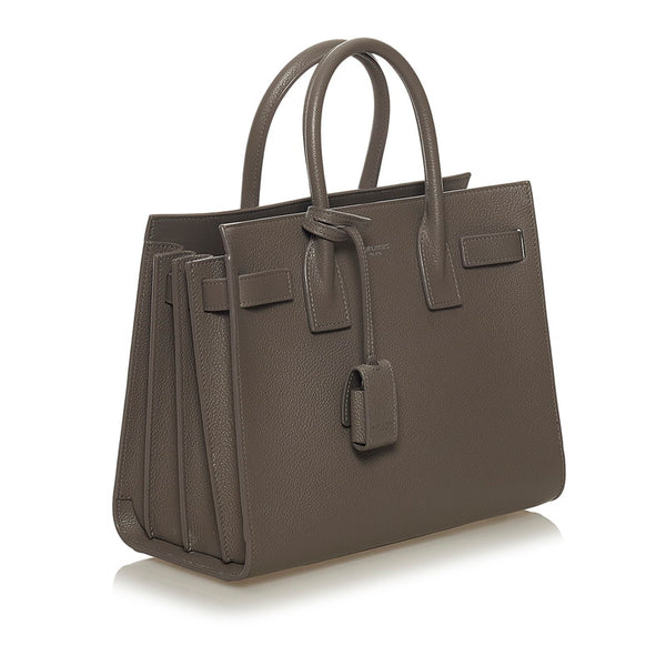 サンローラン サックドジュール ハンドバッグ 421863 グレー レザー レディース SAINT LAURENT 【中古】