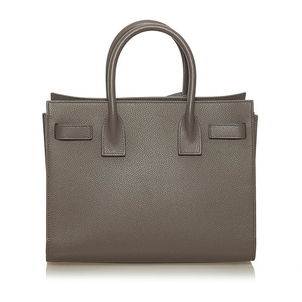 サンローラン サックドジュール ハンドバッグ 421863 グレー レザー レディース SAINT LAURENT 【中古】