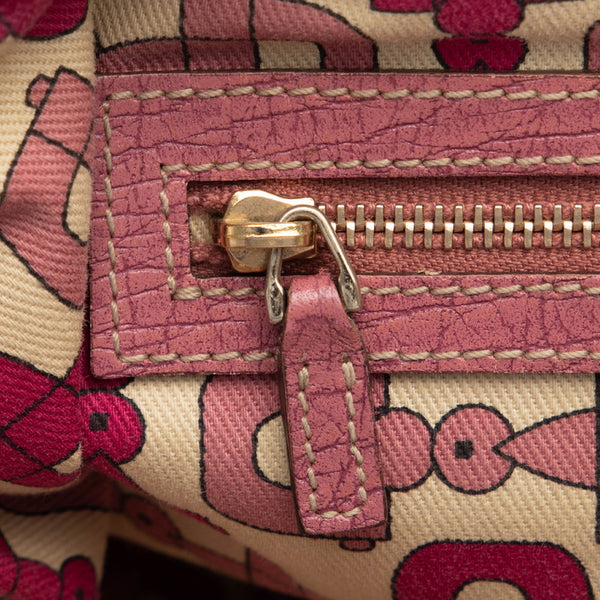 グッチ GGキャンバス トートバッグ 137396 ベージュ ピンク キャンバス レザー レディース GUCCI 【中古】