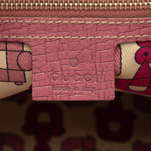 グッチ GGキャンバス トートバッグ 137396 ベージュ ピンク キャンバス レザー レディース GUCCI 【中古】