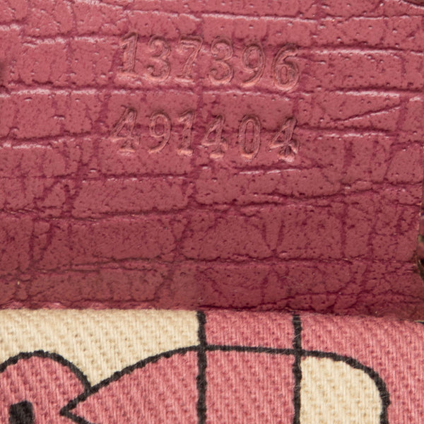 グッチ GGキャンバス トートバッグ 137396 ベージュ ピンク キャンバス レザー レディース GUCCI 【中古】