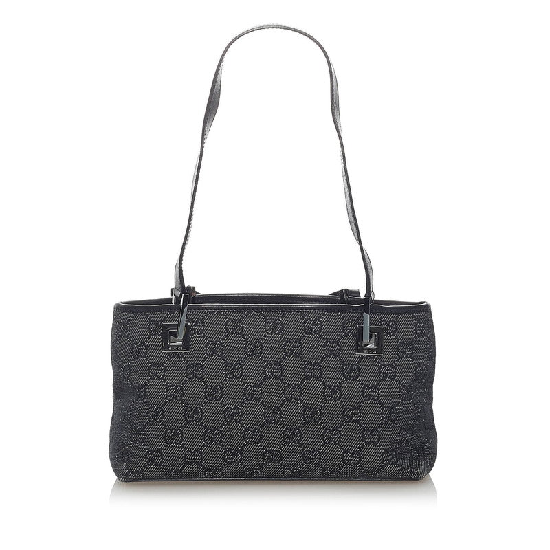 グッチ GGキャンバス ハンドバッグ 36172 ブラック キャンバス レザー レディース GUCCI 【中古】