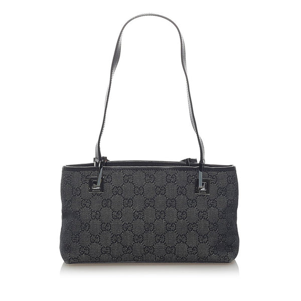 グッチ GGキャンバス ハンドバッグ 36172 ブラック キャンバス レザー レディース GUCCI 【中古】