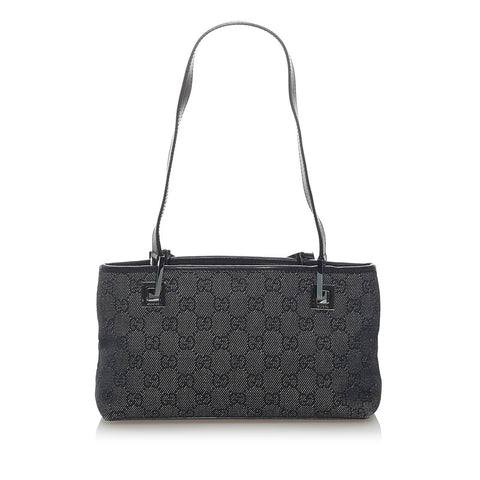 グッチ GGキャンバス ハンドバッグ 36172 ブラック キャンバス レザー レディース GUCCI 【中古】