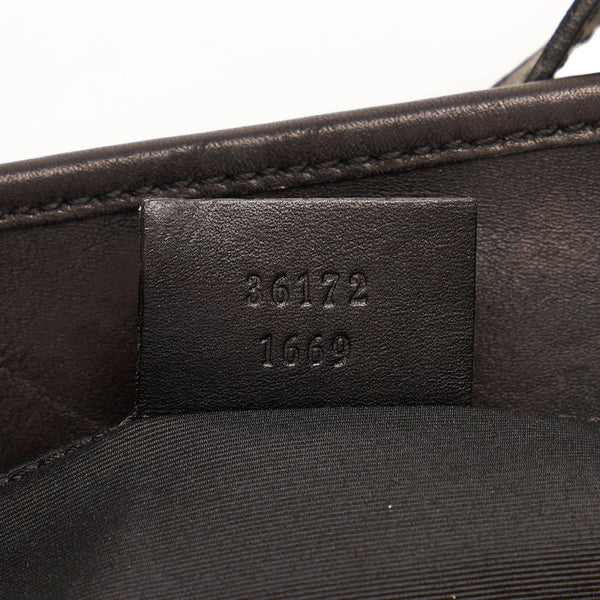 グッチ GGキャンバス ハンドバッグ 36172 ブラック キャンバス レザー レディース GUCCI 【中古】