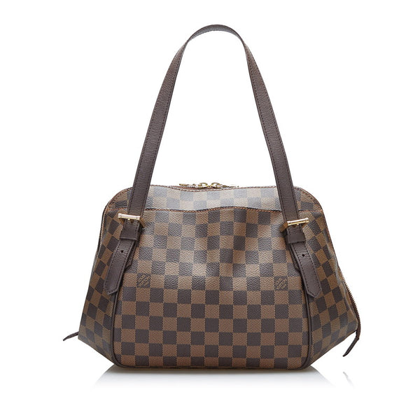 ルイ ヴィトン ダミエ ベレムMM ハンドバッグ N51174 ブラウン PVC レザー レディース LOUIS VUITTON 【中古】