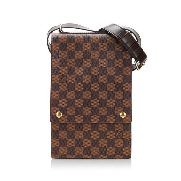 ルイ ヴィトン ダミエ ポートベロー 斜め掛け ショルダーバッグ N45271 エベヌ ブラウン PVC レザー レディース LOUIS VUITTON 【中古】