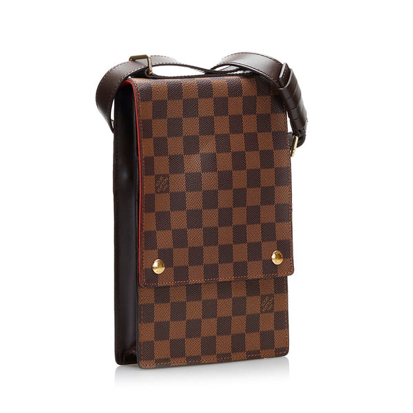 ルイ ヴィトン ダミエ ポートベロー 斜め掛け ショルダーバッグ N45271 エベヌ ブラウン PVC レザー レディース LOUIS VUITTON 【中古】