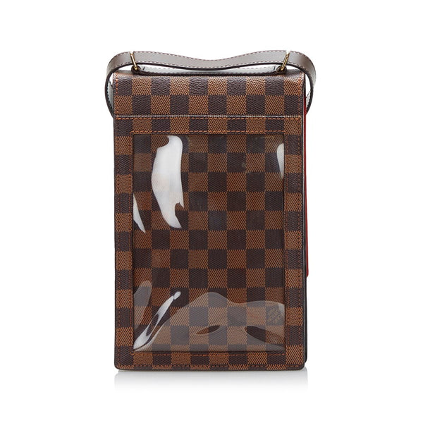 ルイ ヴィトン ダミエ ポートベロー 斜め掛け ショルダーバッグ N45271 エベヌ ブラウン PVC レザー レディース LOUIS VUITTON 【中古】