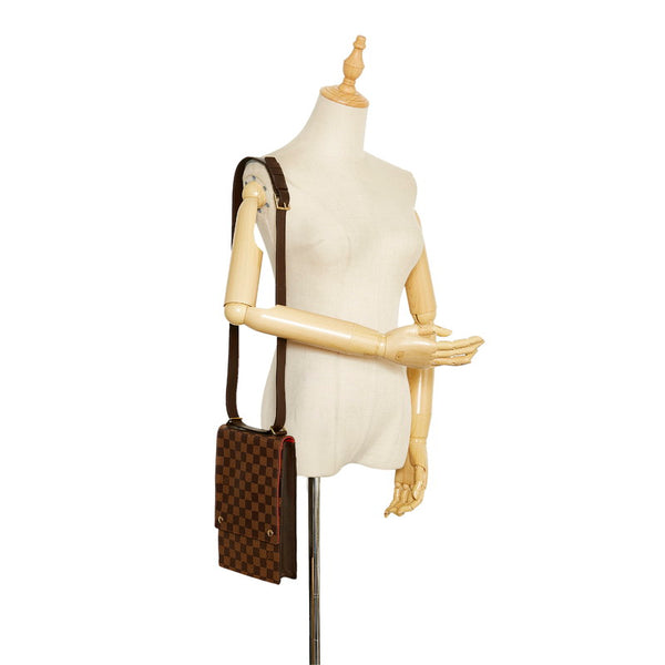 ルイ ヴィトン ダミエ ポートベロー 斜め掛け ショルダーバッグ N45271 エベヌ ブラウン PVC レザー レディース LOUIS VUITTON 【中古】