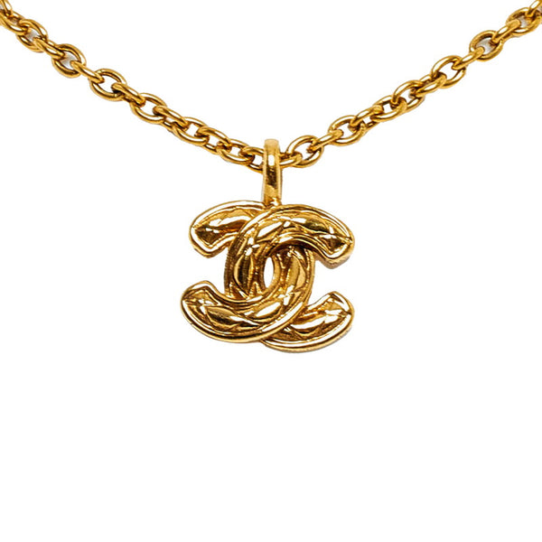 シャネル ヴィンテージ ココマーク マトラッセ ネックレス ゴールド メッキ レディース CHANEL 【中古】